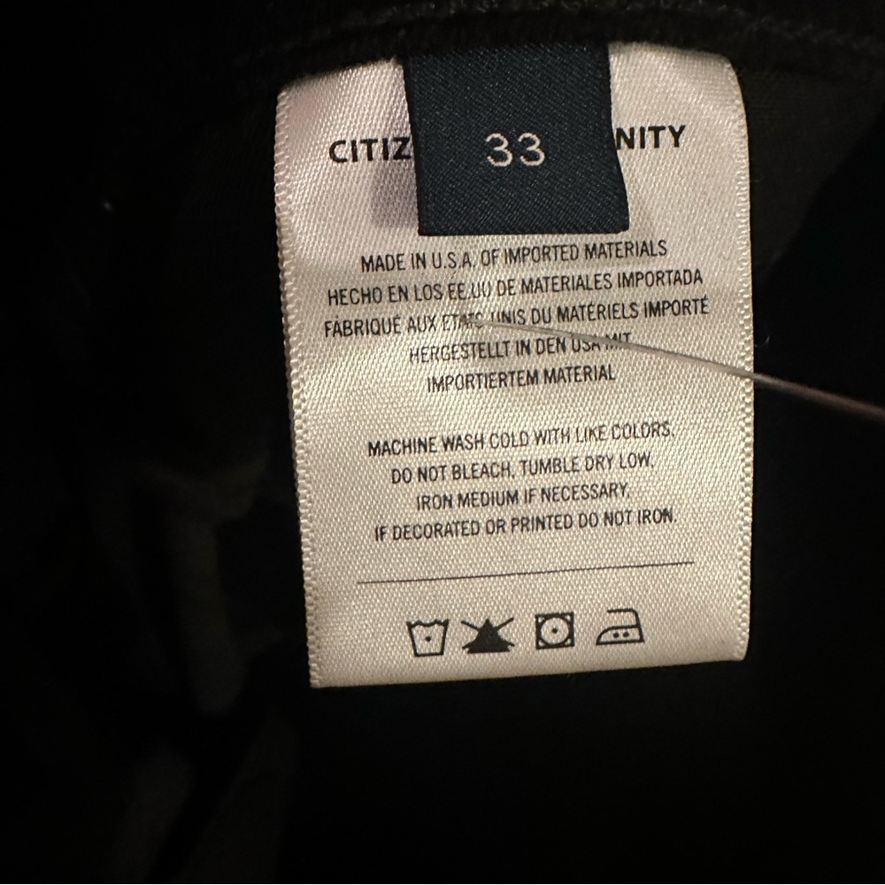 NWOT CITIZENS OF HUMANITY jolene high rise jean in black velvet size 33 reg $180 - Picture 10 of 11